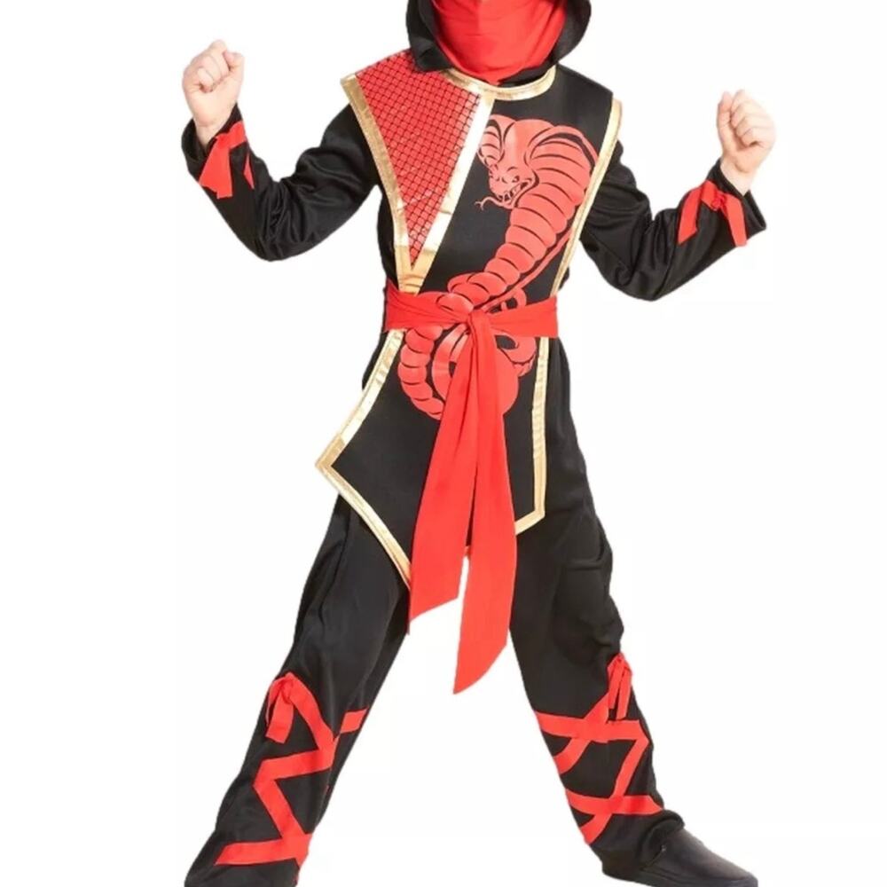 Hyde & Eek Boys Red Light Up Snake Ninja Costume Medium (8/10)